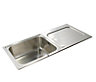 Cooke & Lewis Praise Polished Stainless steel 1 Bowl Sink & drainer RH