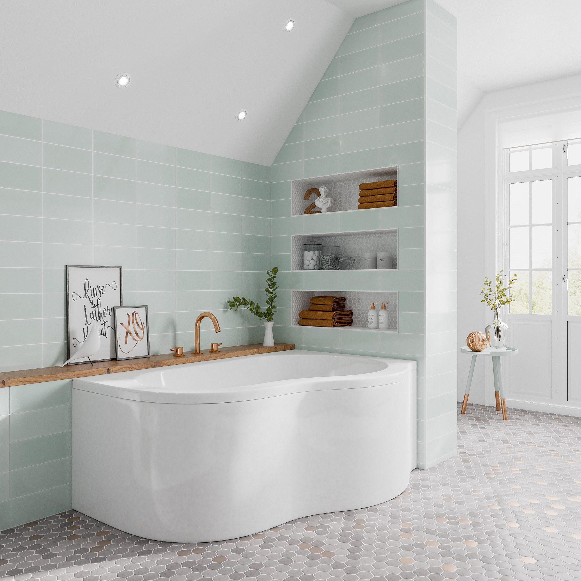 Cooke & Lewis Quebec White Curved Front Bath panel (W)600mm | DIY at B&Q