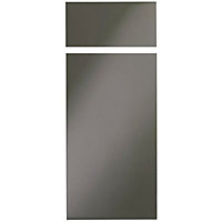 Cooke & Lewis Raffello Gloss anthracite Drawerline door & drawer front, (W)300mm (H)715mm (T)18mm