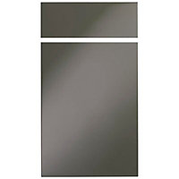 Cooke & Lewis Raffello Gloss anthracite Drawerline door & drawer front, (W)400mm (H)715mm (T)18mm