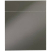 Cooke & Lewis Raffello Gloss anthracite Drawerline door & drawer front, (W)600mm (H)715mm (T)18mm