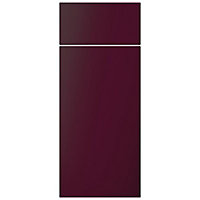 Cooke & Lewis Raffello Gloss aubergine Drawerline door & drawer front, (W)300mm (H)715mm (T)18mm