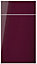 Cooke & Lewis Raffello Gloss aubergine Drawerline door & drawer front, (W)400mm (H)715mm (T)18mm