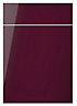 Cooke & Lewis Raffello Gloss aubergine Drawerline door & drawer front, (W)500mm (H)715mm (T)18mm