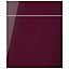 Cooke & Lewis Raffello Gloss aubergine Drawerline door & drawer front, (W)600mm (H)715mm (T)18mm
