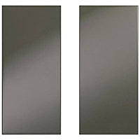Cooke & Lewis Raffello High Gloss Anthracite Base corner Cabinet door (W)925mm (H)720mm (T)18mm, Set of 2