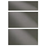 Cooke & Lewis Raffello High Gloss Anthracite Drawer front, Set of 3