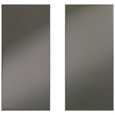 Cooke & Lewis Raffello High Gloss Anthracite Gloss anthracite Slab Base corner Cabinet door (W)925mm (H)720mm (T)18mm, Set of 2