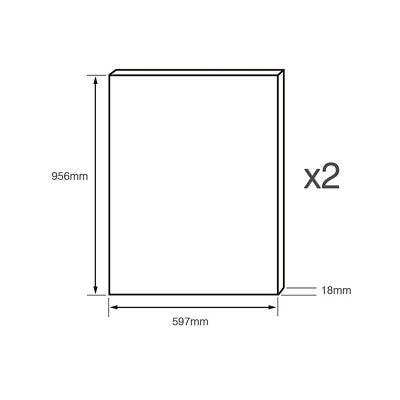 Cooke & Lewis Raffello High Gloss Anthracite Gloss anthracite Slab Cabinet door (W)600mm (H)1912mm (T)18mm, Set of 2