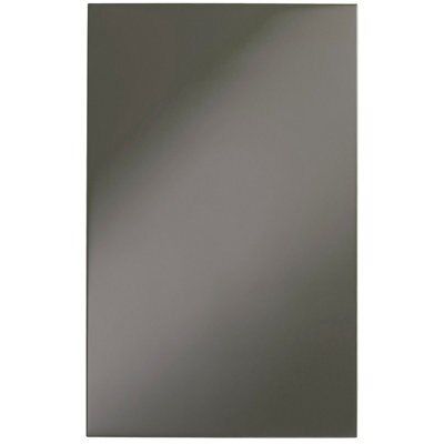 Cooke & Lewis Raffello High Gloss Anthracite Gloss anthracite Slab Cabinet door (W)600mm (H)1912mm (T)18mm, Set of 2
