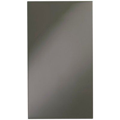 Cooke & Lewis Raffello High Gloss Anthracite Gloss anthracite Slab Standard Cabinet door (W)400mm (H)715mm (T)18mm