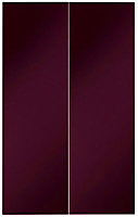 Cooke & Lewis Raffello High Gloss Aubergine Cabinet door (W)300mm, Set of 2