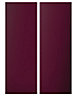 Cooke & Lewis Raffello High Gloss Aubergine Wall corner Cabinet door (W)250mm (H)715mm (T)18mm, Set of 2