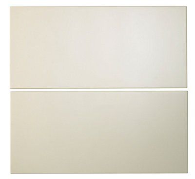 Cooke & Lewis Raffello High Gloss Cream Drawer front (W)600mm, Set of 2