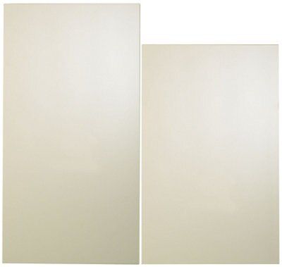 Cooke & Lewis Raffello High Gloss Cream Tall Cabinet door (W)600mm (H)2092mm (T)18mm, Set of 2