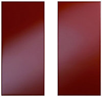 Cooke & Lewis Raffello High Gloss Red Base corner Cabinet door (W)925mm (H)720mm (T)18mm, Set of 2