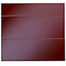 Cooke & Lewis Raffello High Gloss Red Slab Drawer front, Set of 3