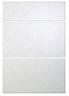 Cooke & Lewis Raffello High Gloss White Drawer front (W)500mm, Set of 3