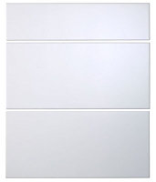 Cooke & Lewis Raffello High Gloss White Drawer front (W)600mm, Set of 3