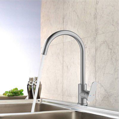 Cooke & Lewis Raneh Nickel effect Kitchen Side lever Tap