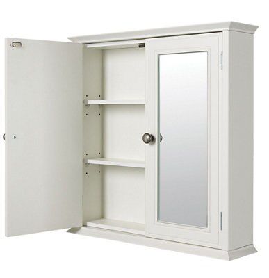 Cooke & Lewis Romano White Mirrored Cabinet (W)635mm (H)608mm