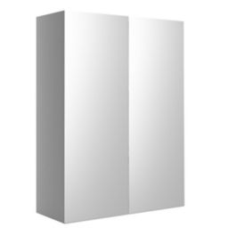 Cooke & Lewis Santini Gloss White Double Mirrored Wall Cabinet (W)600mm (H)672mm