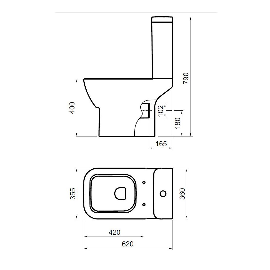 Cooke & Lewis Santoro White Close-coupled Toilet & full pedestal basin (W)360mm (H)790mm