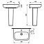 Cooke & Lewis Santoro White Rectangular Full pedestal Basin (H)84cm (W)56cm