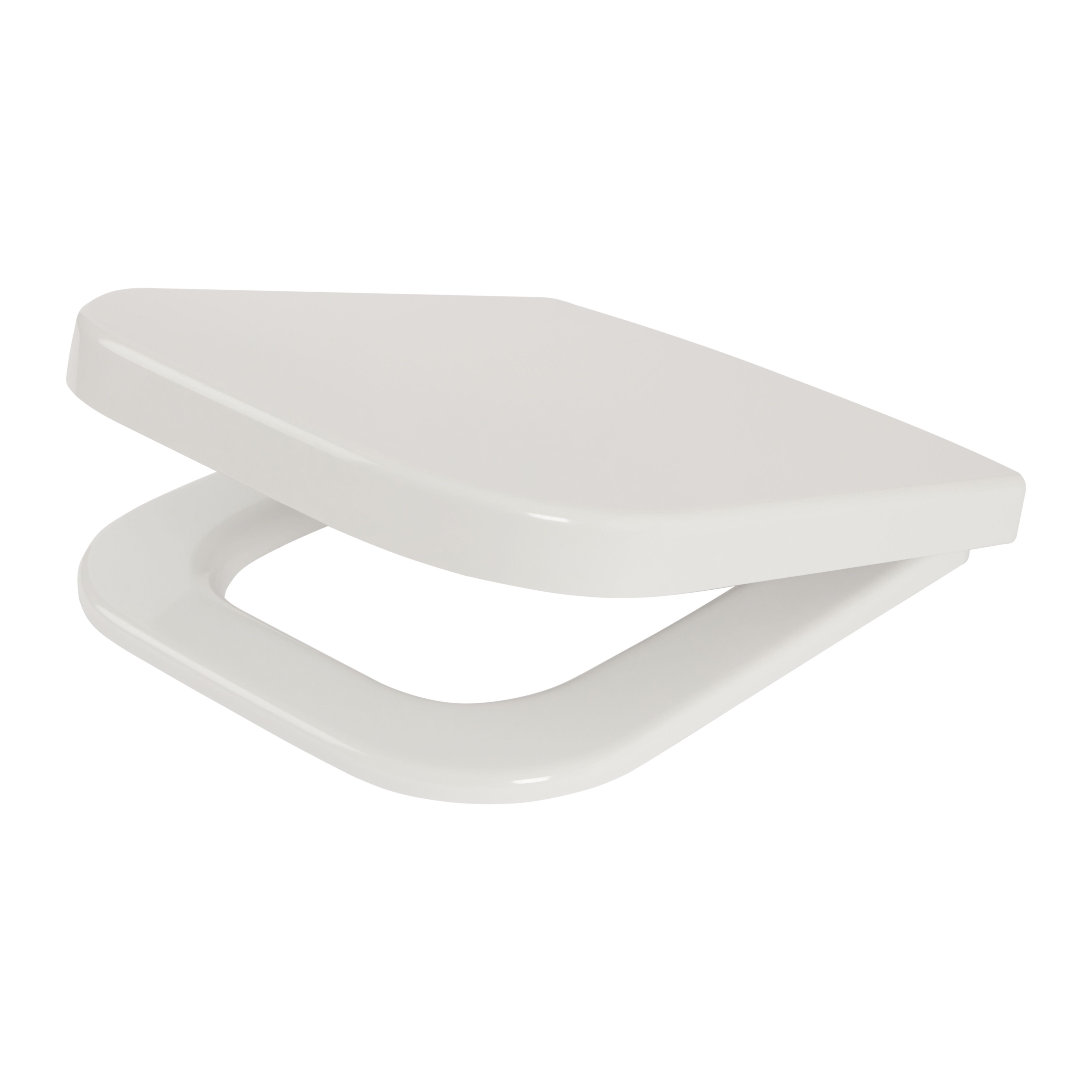 Cooke & Lewis Santoro White Soft close Toilet seat DIY at B&Q