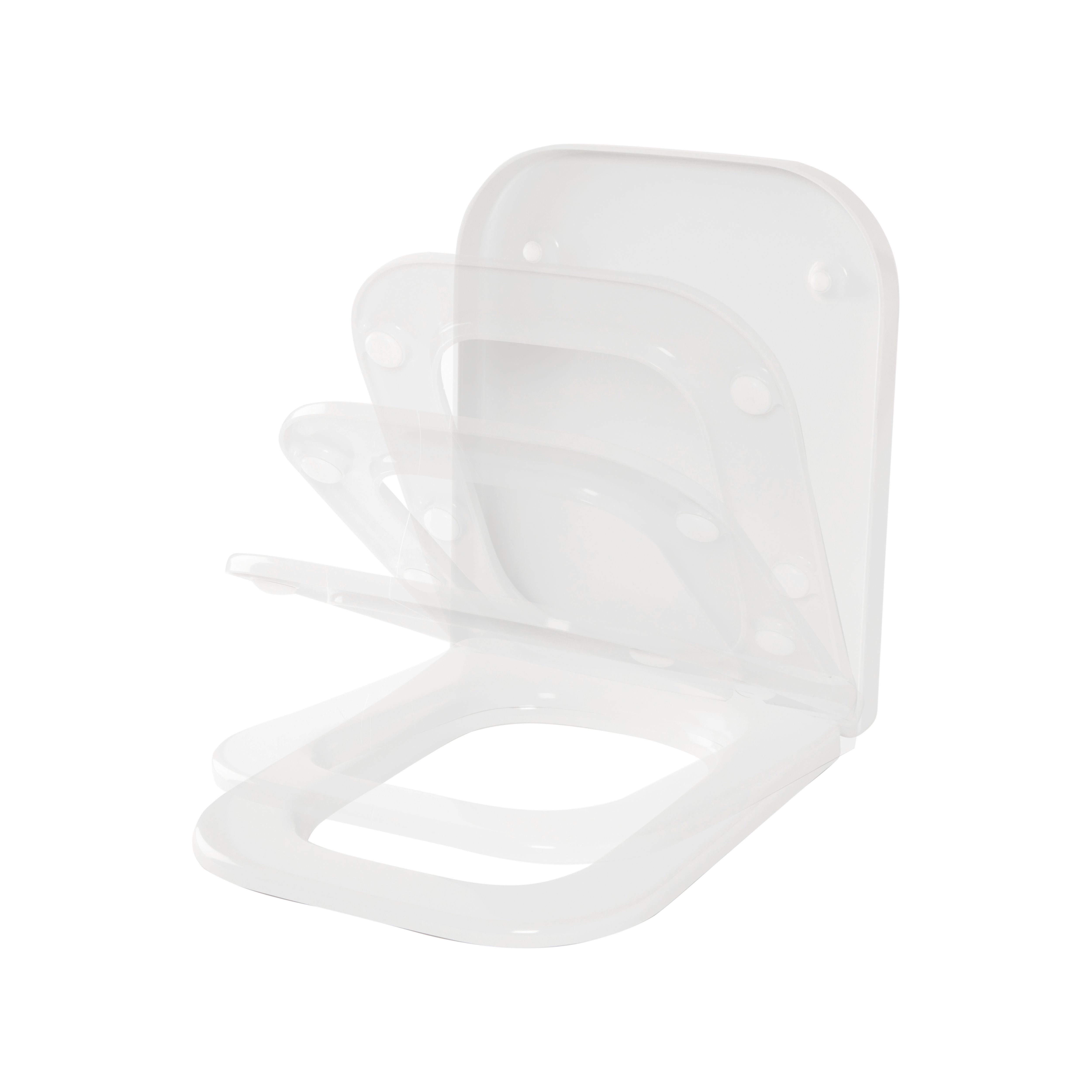 Cooke & Lewis Santoro White Soft close Toilet seat | DIY at B&Q