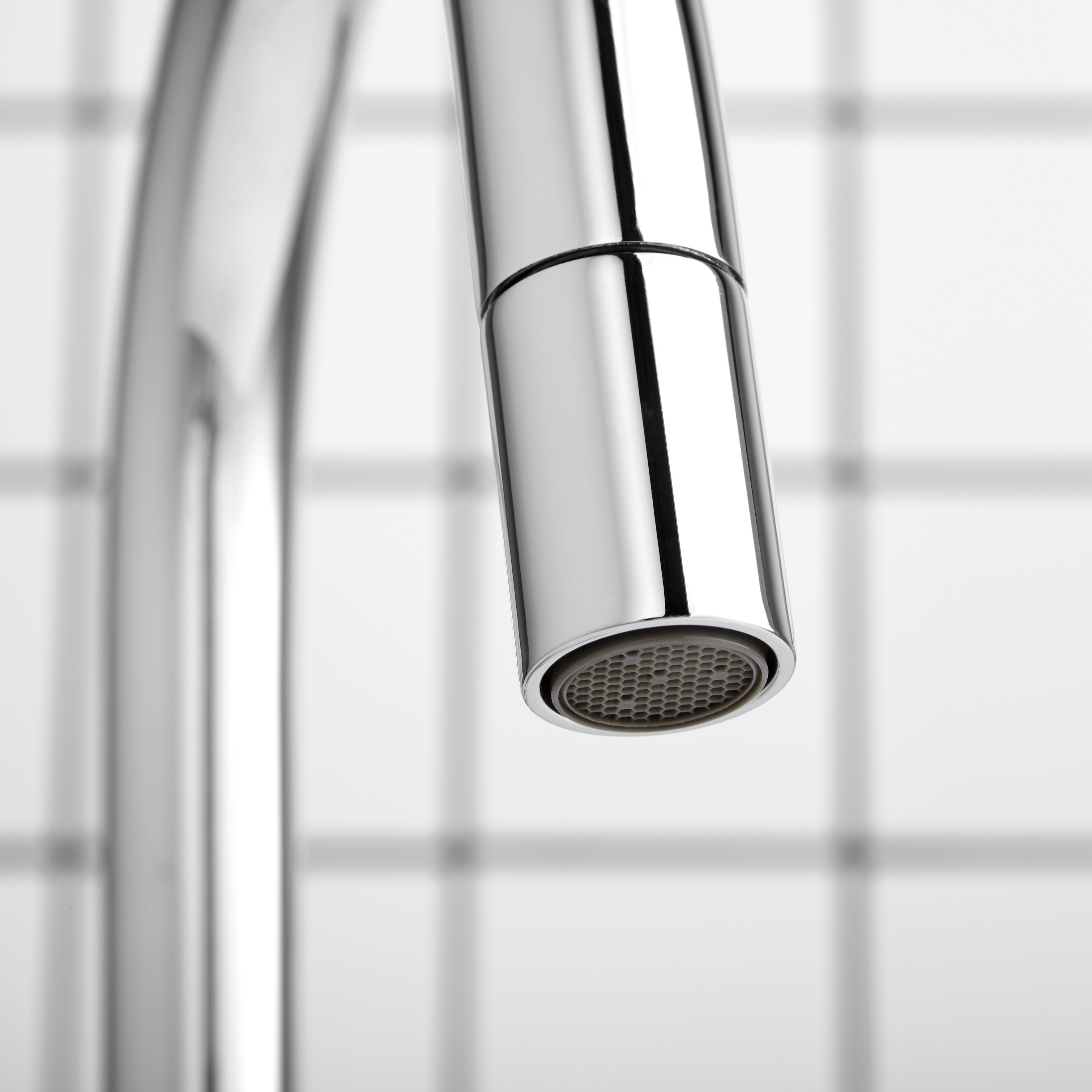 Cooke & Lewis Saru Chrome effect Kitchen Pull out tap
