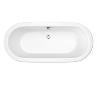 Cooke & Lewis Savoy Acrylic Oval White Freestanding 0 tap hole Bath (L)1700mm (W)755mm