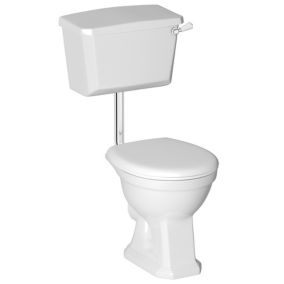 Cooke & Lewis Serina White High-low Toilet with Soft close seat & Low level cistern