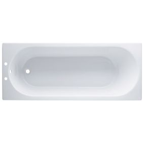 Cooke & Lewis Shaftesbury Acrylic Rectangular White Straight 0 tap hole Bath (L)1700mm (W)700mm