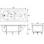 Cooke & Lewis Shaftesbury Acrylic Rectangular White Straight 2 tap hole Bath (L)1500mm (W)700mm