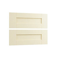 Cooke & Lewis Shaker 2 drawer Cream Drawer front pack 596mm