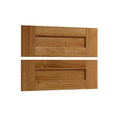 Cooke & Lewis Shaker 2 drawer Walnut effect Drawer front pack 596mm