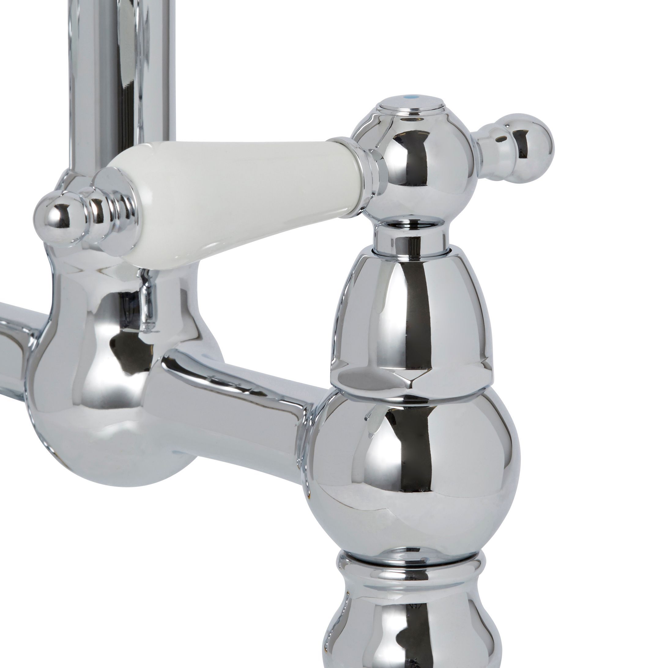 Cooke & Lewis Sherrard Chrome Effect Kitchen Deck Bridge Mixer Tap ...