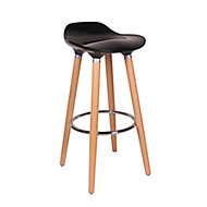 Cooke & Lewis Shira Black Plastic Bar stool