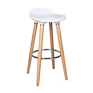 Cooke & Lewis Shira White Plastic Bar stool