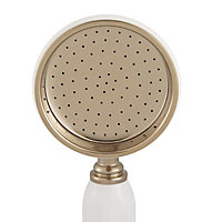 Cooke & Lewis Single-spray pattern Chrome & gold effect Shower head