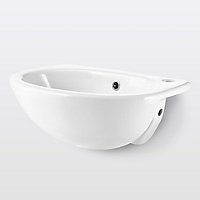 Cooke & Lewis Slimline White Counter-mounted Counter top Basin (W)49cm