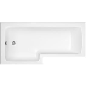 Cooke & Lewis Solarna Acrylic Left-handed L-shaped Shower Bath (L)1700mm (W)850mm