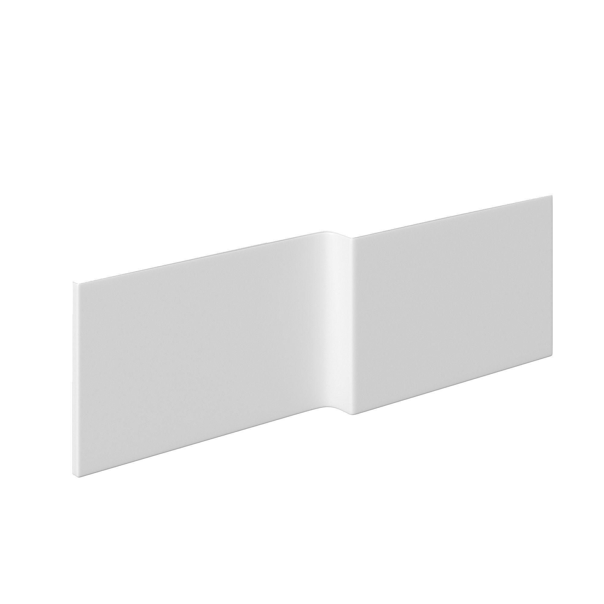 Cooke & Lewis Solarna Gloss White L-shaped Right-handed Shower Bath, panel & screen set (L)1700mm