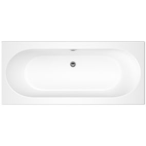 Cooke & Lewis Sovana Acrylic Rectangular White Straight 0 tap hole Bath (L)1600mm (W)750mm