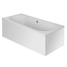 Cooke & Lewis Sovana White Rectangular Straight Bath & air spa set with 12 jets
