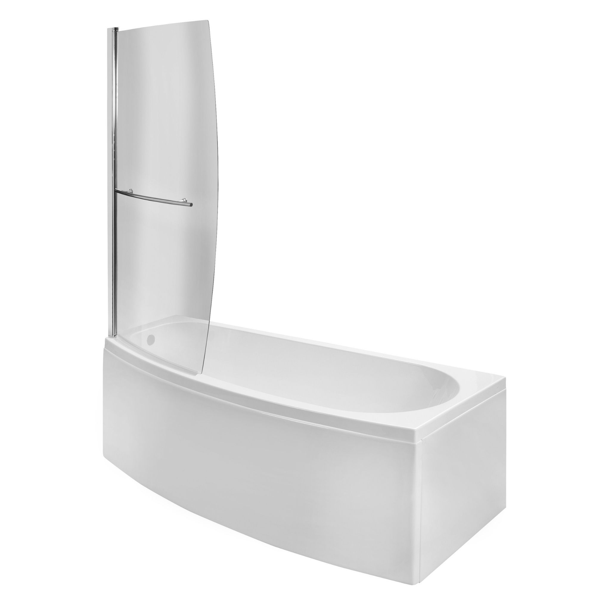 Cooke & Lewis Spacesaver Acrylic Lefthanded Shower Bath (L)1690mm (W