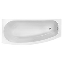 Cooke & Lewis Spacesaver Acrylic Right-handed Oval White Shower 0 tap hole Bath (L)1690mm (W)690mm