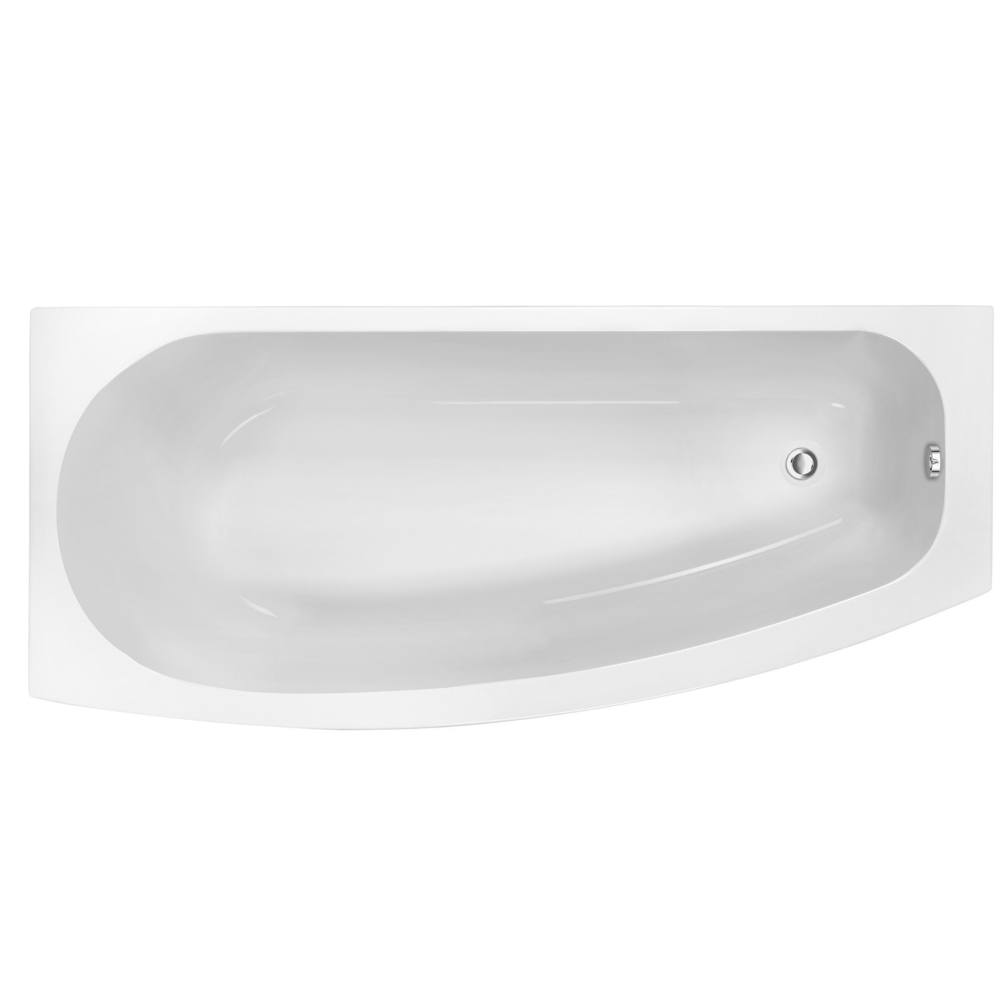 Cooke & Lewis Spacesaver Acrylic Righthanded Shower Bath (L)1690mm (W