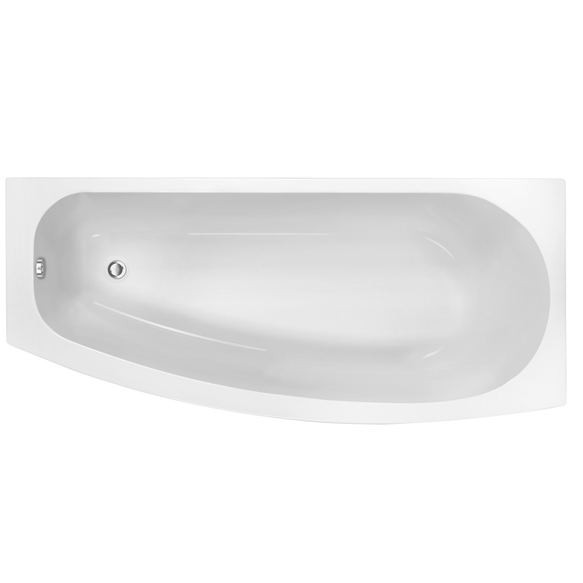Cooke & Lewis Spacesaver White Acrylic Oval Shower Bath (L)1690mm (W)690mm